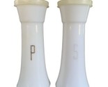 Vintage TUPPERWARE USA Large 6” Hourglass White Salt &amp; Pepper Shakers - £14.78 GBP