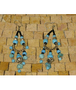 Turquoise Black Earrings -Dangle Earrings -Drop earrings - Turquoise Ear... - £15.86 GBP