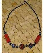 Moroccan Short Beaded Necklace-Red blue necklace- Beaded necklace-Neckla... - $355.68 MXN