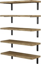 Wallniture Palma Floating Shelves For Wall, Rustic Wood Wall Shelves For Bedroom - £36.07 GBP