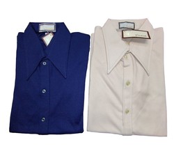 Men&#39;s Shirts Less short Sleeve Jersey Polyester Various Colours Real Vintage - £18.56 GBP