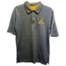 U of M Columbia Mizzou Tigers Champion Mens Polo Shirt Gray Heathered Collar S - $8.55