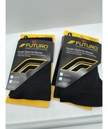 (2) Large Futuro Energize Trouser Socks Women Moderate Compression Black - $16.99