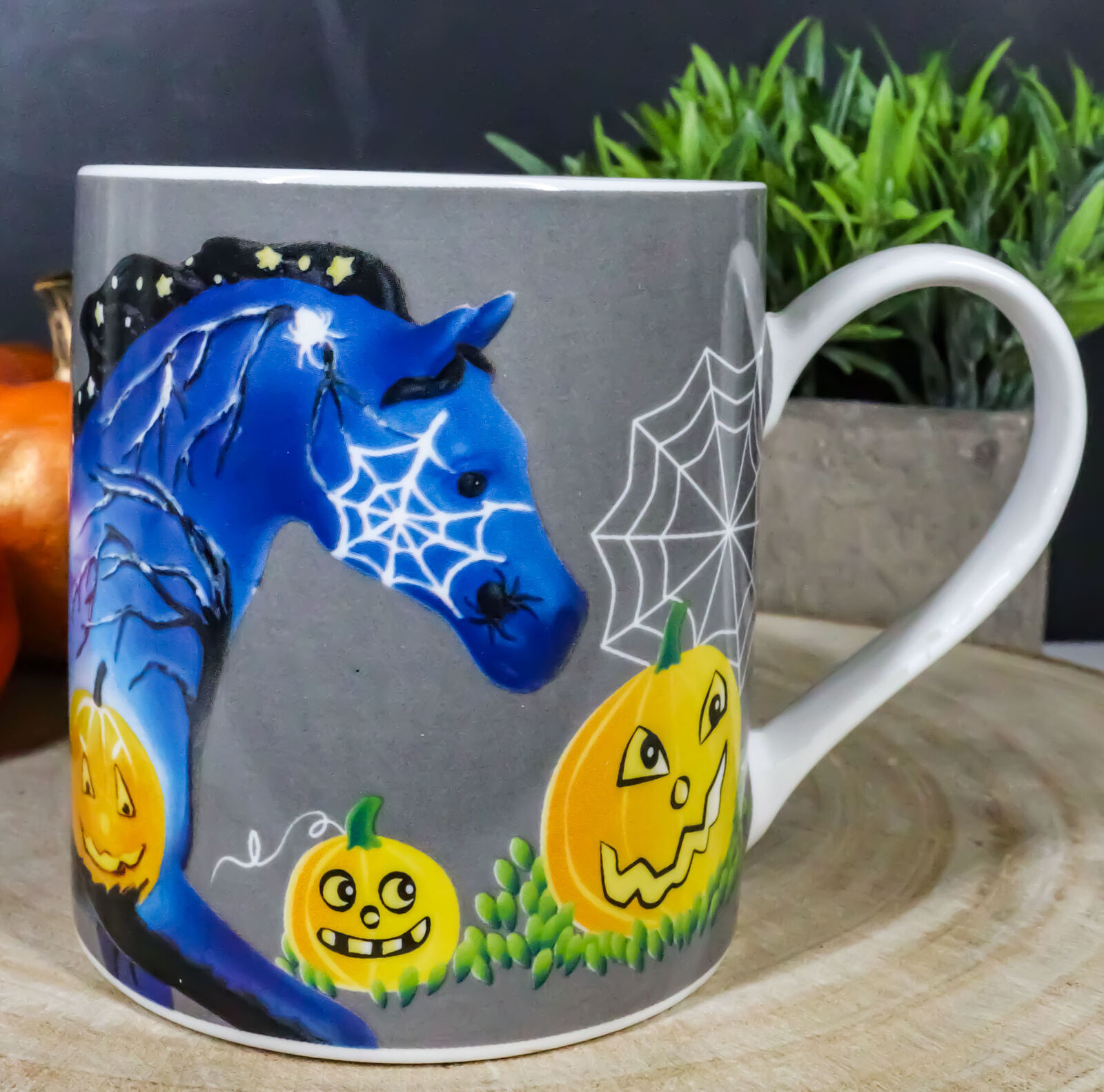 Trail Of Painted Ponies Halloween Spooky Graveyard Gallop Horse Ceramic Mug - $17.99