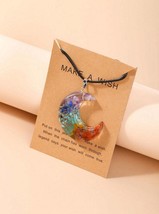 Moon Reiki / Chakra Natural Stone Copper Resin Necklace - £8.63 GBP