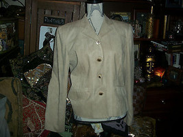 Alberto Makali Vintage Sharp Camel Faux Suede Jacket Size 12 - £22.15 GBP