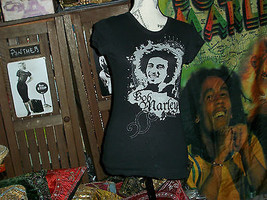 Zion Rootswear Sharp Jet Black Bob Marley Tee Shirt Size S - £7.93 GBP