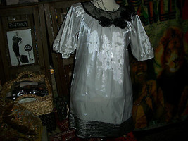 Lucy Paris Divalicious Heather Gray Silk Dress Size M/L - £15.46 GBP