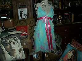 BGBG MAXAZRIA Lovely Baby Blue Silk Layered Dress Size 6 - £19.46 GBP