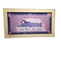 God Bless This Home Angel Psalm 91:11 Folk Art Print L. Spivey Cottagecore  - £16.97 GBP