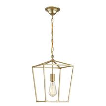 Gold Lantern Pendant Single Light Chandelier with Metal Cage - $44.00