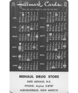 Vintage 1962 Calendar Menual Drug Store Albuquerque, NM 2.5x4 in - £19.34 GBP