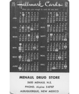 Vintage 1962 Calendar Menual Drug Store Albuquerque, NM 2.5x4 in - $24.74