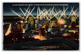 Battle Fleet Illumination Night View San Francisco CA UNP Linen Postcard H23 - £3.16 GBP