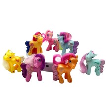 Lot of 7 3&quot; My Little Pony McDonalds Happy Meal Toys Hasbro 2008 Brushable Manes - £14.94 GBP