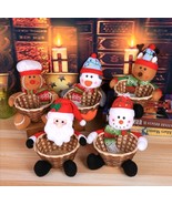 Santa Claus Christmas Candy Storage Basket, Decorative Santa Claus Apple... - $23.00
