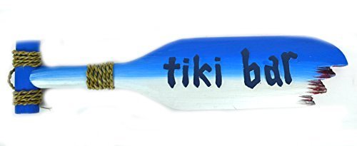 Hand Carved Tiki Bar "Tiki Bar" Wooden Paddle Oar Wall Decor [Kitchen]