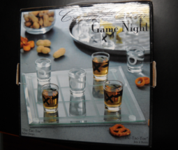 Crystal Clear Game Night Tic Tac Toe Drinking Game 9 Shot Glasses Game Board Box - $11.99