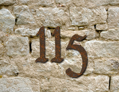 Set of 9 Rustic House Numbers or Letters / 2 Inch up to 8 Inch / Metal  - $85.50 - $141.66