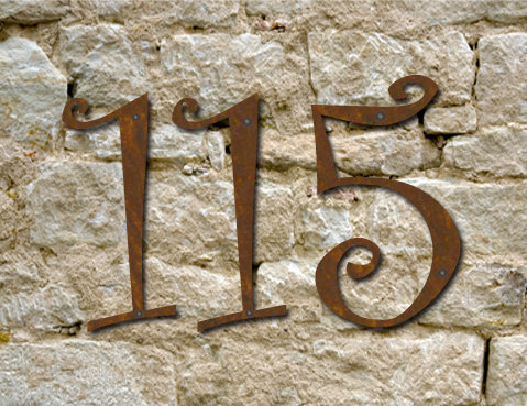 Set of 10 Rustic House Numbers or Letters / 2 Inch up to 8 Inch / Metal / Initia - $95.00 - $157.40