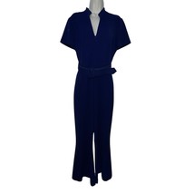 Mark + James By Badgley Mischka Royal Blue Belted Jumpsuit Pockets Women... - $609.05 MXN