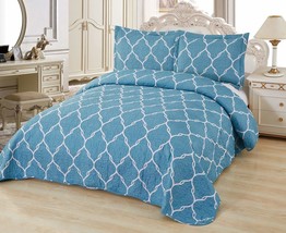 Orly&#39;s Dream 3 Pcs Super Soft Queen Size Printed Pre-Washed Quilt Set, M... - $59.38