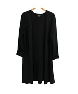 Cristina Ehrlich Black Knit Open Front Cardigan Sweater M - $26.31 CAD