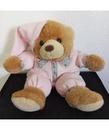 Vintage LUV BUNCH Teddy Bear Floral Pink Terry Cloth Pajamas Cap 12&quot; Stu... - $1,060.20 MXN