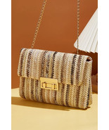 Camel Bohemian Woven Gold Chain Shoulder Bag - $15.73 CAD