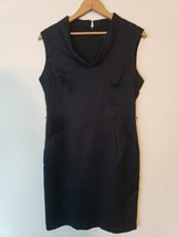 Ann Taylor Black Dress Size 8P pockets Business Formal Midi Missing Belt - £10.90 GBP