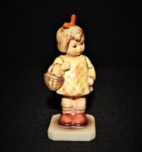 Goebel Hummel Brought a Gift Girl with Basket Porcelain Club Figurine #479, TMK6 - £15.62 GBP