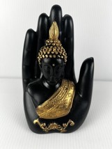 Buddha Golden Palm Figurine Home Decor Puja Meditation Flower Offering Peace - $8.06