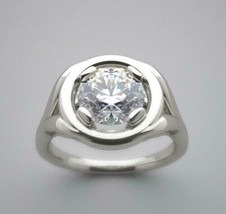 2.00Ct Round Cut Cubic Zirconia 925 Sterling Silver Men&#39;s Solitaire Ring - £70.26 GBP