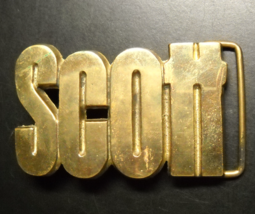 Scott Belt Buckle Solid Brass Made In Taiwan 4153 Marking On Back Of Buckle - £5.67 GBP