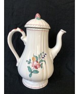 Cantagalli  coffee pot with lid hand painted Firenze Italian pottery floral - $24.74