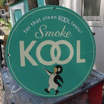 Vintage Kool American Brand Menthol Cigarette Porcelain Gas &amp; Oil Pump Sign - £100.22 GBP