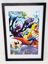 Dragon Pokemon 17&quot;x11&quot; Framed Print - Charizard Altaria Salamence Kingdra - £31.86 GBP
