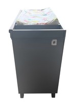 Modern Baby Changing Table Dresser w/ 3 Drawers & Cabinet Storage Gray White image 9