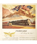 1944 Pennsylvania Railroad Advertisement WW2 Era Forward Along The Line ... - $549.96 MXN