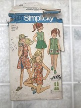 1971 Simplicity 9440 Vintage Sewing Pattern Childs/Girls Jiffy Pant Dress Size 7 - £9.49 GBP