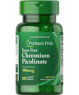 Puritan&#39;s Pride Chromium Picolinate - 500mcg, 100 Tablets - £4.60 GBP