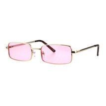 Perfecto Rectangular Gafas Sol Unisex Moda Montura Metálica Color Lente UV400 - £10.22 GBP+