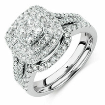 2 ct moissanite diamond engagement ring sets 14k white gold plated 925 silver 7 - £193.19 GBP