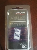 Deflecto Mini Slanted Sign Holder Clear 1 1/2&quot; x 2&quot; Pack Of 10 NEW 2004R... - $4.93