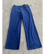 NWT Nicole Miller New York Women&#39;s Velour Blue Sweat Pants Lounge Wear S... - £19.57 GBP