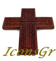 Handmade Christian Greek Orthodox Wood Carved Cross / R23 [Kitchen] - $52.87