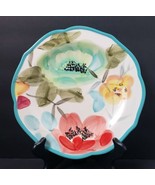 The Pioneer Woman Vintage Bloom 8.5&quot; Round Stoneware Salad Plate Turquoi... - £11.25 GBP