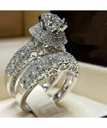 10K WHITE GOLD OVER 2.CT WOMENS DIAMOND ENGAGEMENT RING WEDDING BAND BRI... - €84,61 EUR
