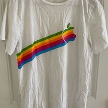 Apple Vintage Apple Park Rainbow Logo Size S White T-shirt Single Stitch - $79.00