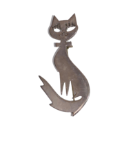 Mexican TC 67 Sterling Silver 925 Kitty Cat Brooch Pin Pendant - $29.99